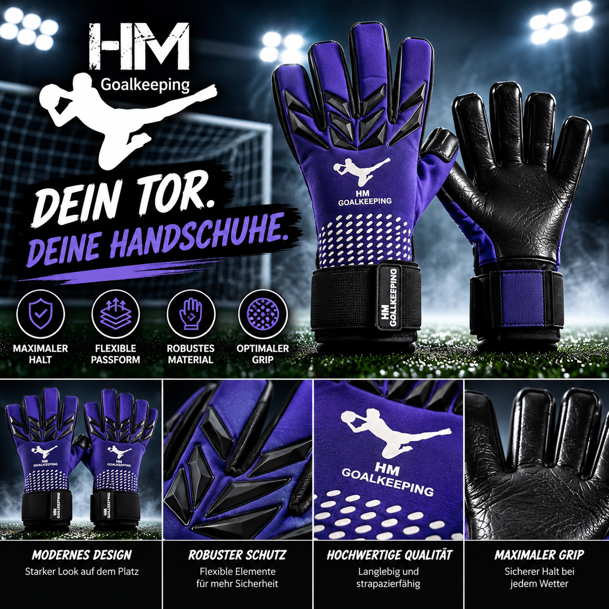 Torwarthandschuhe Flieder