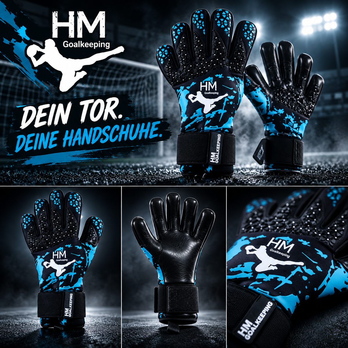 Torwarthandschuhe Blau